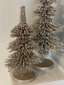 Glitter kerstboom - Champagne - L